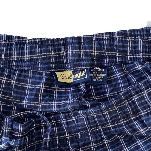 NWT — Sears Vintage Goodnight Blue and White Plaid Pajama Pants in Size 2XL - Picture 4 of 6